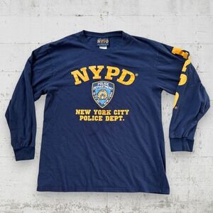 NYPD New York City Police Department Long Sleeve Graphic T-Shirt Sz L 2006 Vtg